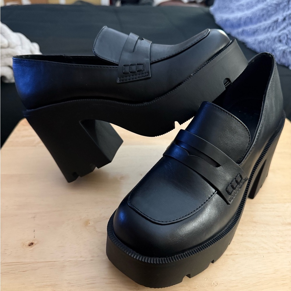 Black Platform Loafers
